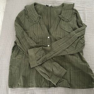 Madewell Gauze Ruffled Collar Shirt